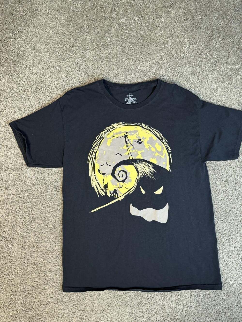 Disney The Nightmare Before Christmas Shirt Mens L Black Jack Skellington
